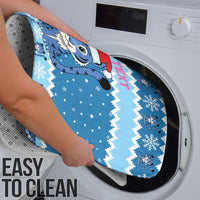 Personalized Blue Tiger Christmas Bathroom Set Kawaii Derpy Tiger Santa Mode - Wonder Print Shop