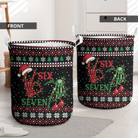 Funny Six Seven Skeleton Hand Laundry Basket Meme Gen Alpha Slang - Wonder Print Shop