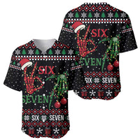 Funny Six Seven Skeleton Hand Baseball Jersey Meme Gen Alpha Slang - Wonder Print Shop