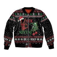 Funny Six Seven Skeleton Hand Bomber Jacket Meme Gen Alpha Slang - Wonder Print Shop