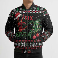 Funny Six Seven Skeleton Hand Bomber Puffer Jacket Meme Gen Alpha Slang - Wonder Print Shop