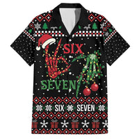 Funny Six Seven Skeleton Hand Hawaiian Shirt Meme Gen Alpha Slang - Wonder Print Shop