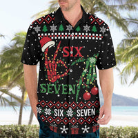 Funny Six Seven Skeleton Hand Hawaiian Shirt Meme Gen Alpha Slang - Wonder Print Shop
