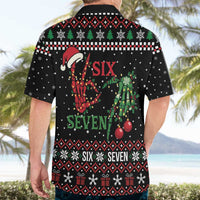Funny Six Seven Skeleton Hand Hawaiian Shirt Meme Gen Alpha Slang - Wonder Print Shop
