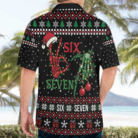 Funny Six Seven Skeleton Hand Hawaiian Shirt Meme Gen Alpha Slang - Wonder Print Shop
