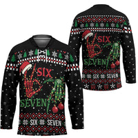 Funny Six Seven Skeleton Hand Hockey Jersey Meme Gen Alpha Slang - Wonder Print Shop