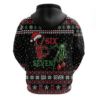 Funny Six Seven Skeleton Hand Hoodie Meme Gen Alpha Slang - Wonder Print Shop