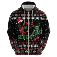 Funny Six Seven Skeleton Hand Hoodie Meme Gen Alpha Slang - Wonder Print Shop