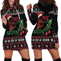 Funny Six Seven Skeleton Hand Hoodie Dress Meme Gen Alpha Slang - Wonder Print Shop