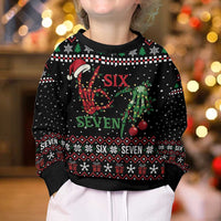 Funny Six Seven Skeleton Hand Kid Ugly Christmas Sweater Meme Gen Alpha Slang - Wonder Print Shop