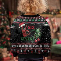Funny Six Seven Skeleton Hand Kid Ugly Christmas Sweater Meme Gen Alpha Slang - Wonder Print Shop