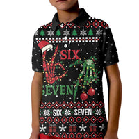 Funny Six Seven Skeleton Hand Kid Polo Shirt Meme Gen Alpha Slang - Wonder Print Shop