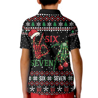 Funny Six Seven Skeleton Hand Kid Polo Shirt Meme Gen Alpha Slang - Wonder Print Shop