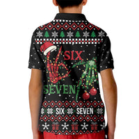 Funny Six Seven Skeleton Hand Kid Polo Shirt Meme Gen Alpha Slang - Wonder Print Shop