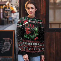 Funny Six Seven Skeleton Hand Ugly Christmas Sweater Meme Gen Alpha Slang - Wonder Print Shop