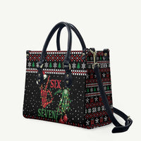 Funny Six Seven Skeleton Hand Leather Bag Meme Gen Alpha Slang - Wonder Print Shop