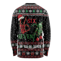 Funny Six Seven Skeleton Hand Long Sleeve Shirt Meme Gen Alpha Slang - Wonder Print Shop