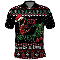 Funny Six Seven Skeleton Hand Polo Shirt Meme Gen Alpha Slang - Wonder Print Shop