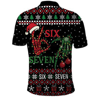 Funny Six Seven Skeleton Hand Polo Shirt Meme Gen Alpha Slang - Wonder Print Shop