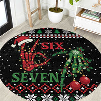 Funny Six Seven Skeleton Hand Round Carpet Meme Gen Alpha Slang - Wonder Print Shop