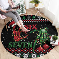 Funny Six Seven Skeleton Hand Round Carpet Meme Gen Alpha Slang - Wonder Print Shop