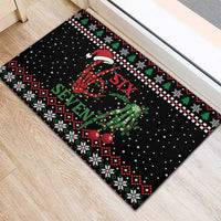 Funny Six Seven Skeleton Hand Rubber Doormat Meme Gen Alpha Slang - Wonder Print Shop