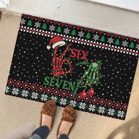 Funny Six Seven Skeleton Hand Rubber Doormat Meme Gen Alpha Slang - Wonder Print Shop