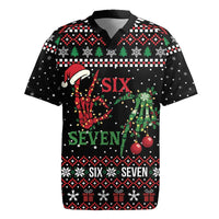 Funny Six Seven Skeleton Hand Rugby Jersey Meme Gen Alpha Slang - Wonder Print Shop