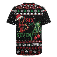 Funny Six Seven Skeleton Hand Rugby Jersey Meme Gen Alpha Slang - Wonder Print Shop