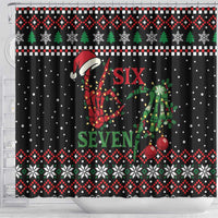 Funny Six Seven Skeleton Hand Shower Curtain Meme Gen Alpha Slang - Wonder Print Shop