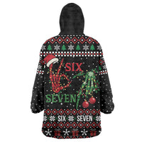Funny Six Seven Skeleton Hand Wearable Blanket Hoodie Meme Gen Alpha Slang - Wonder Print Shop
