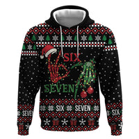 Funny Six Seven Skeleton Hand Zip Hoodie Meme Gen Alpha Slang - Wonder Print Shop