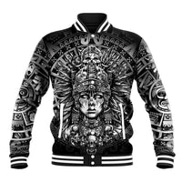 Mexico Aztec Warrior Goddess Baseball Jacket Aztec Skull Tribal Calender Silver Spirit - Wonder Print Shop