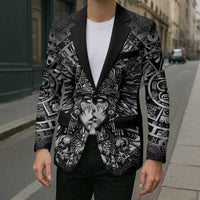 Mexico Aztec Warrior Goddess Blazer Aztec Skull Tribal Calender Silver Spirit - Wonder Print Shop