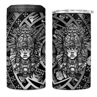 Mexico Aztec Warrior Goddess 4 in 1 Can Cooler Tumbler Aztec Skull Tribal Calender Silver Spirit - Wonder Print Shop