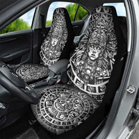 Mexico Aztec Warrior Goddess Car Seat Cover Aztec Skull Tribal Calender Silver Spirit - Wonder Print Shop