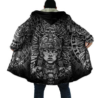Mexico Aztec Warrior Goddess Cloak Aztec Skull Tribal Calender Silver Spirit - Wonder Print Shop