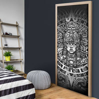 Mexico Aztec Warrior Goddess Door Cover Aztec Skull Tribal Calender Silver Spirit - Wonder Print Shop