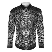 Mexico Aztec Warrior Goddess Family Matching Summer Maxi Dress and Hawaiian Shirt Aztec Skull Tribal Calender Silver Spirit
