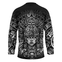Mexico Aztec Warrior Goddess Hockey Jersey Aztec Skull Tribal Calender Silver Spirit - Wonder Print Shop