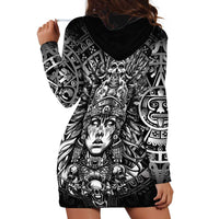 Mexico Aztec Warrior Goddess Hoodie Dress Aztec Skull Tribal Calender Silver Spirit - Wonder Print Shop