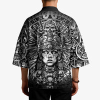 Mexico Aztec Warrior Goddess Kimono Aztec Skull Tribal Calender Silver Spirit - Wonder Print Shop