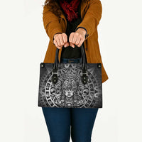 Mexico Aztec Warrior Goddess Leather Bag Aztec Skull Tribal Calender Silver Spirit - Wonder Print Shop