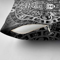 Mexico Aztec Warrior Goddess Pillow Cover Aztec Skull Tribal Calender Silver Spirit - Wonder Print Shop