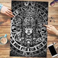 Mexico Aztec Warrior Goddess Puzzle Aztec Skull Tribal Calender Silver Spirit - Wonder Print Shop