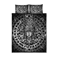 Mexico Aztec Warrior Goddess Quilt Bed Set Aztec Skull Tribal Calender Silver Spirit - Wonder Print Shop