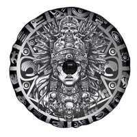 Mexico Aztec Warrior Goddess Spare Tire Cover Aztec Skull Tribal Calender Silver Spirit - Wonder Print Shop
