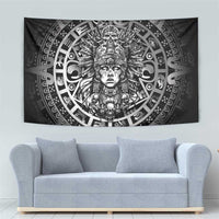 Mexico Aztec Warrior Goddess Tapestry Aztec Skull Tribal Calender Silver Spirit - Wonder Print Shop