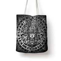 Mexico Aztec Warrior Goddess Tote Bag Aztec Skull Tribal Calender Silver Spirit - Wonder Print Shop