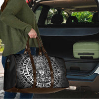 Mexico Aztec Warrior Goddess Travel Bag Aztec Skull Tribal Calender Silver Spirit - Wonder Print Shop